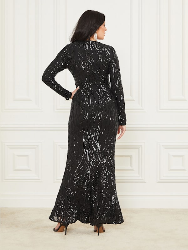 black sequin maxi dress